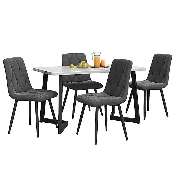 OKWISH Essgruppe Polsterstühle Küchetisch Marmoroptik, (5-tlg), günstig online kaufen