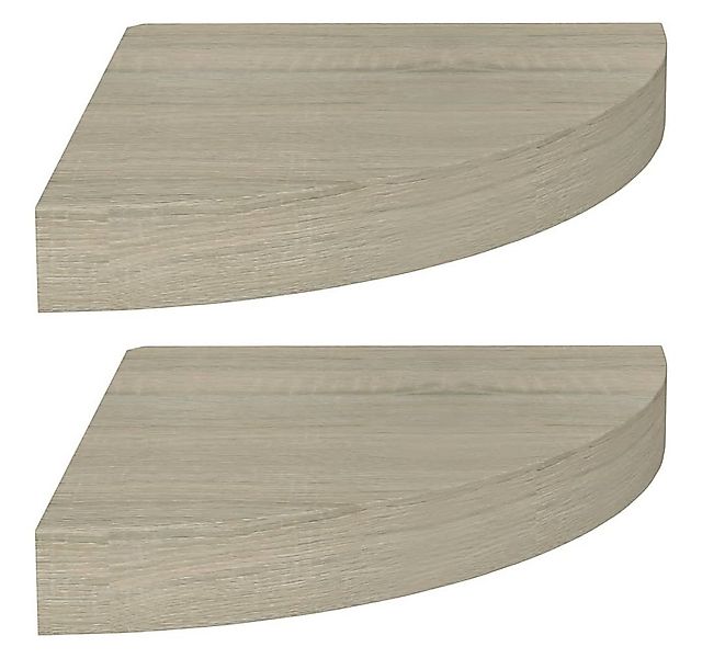 furnicato Wandregal Eck-Schweberegale 2 Stk. Eichen-Optik 25x25x3,8 cm MDF, günstig online kaufen