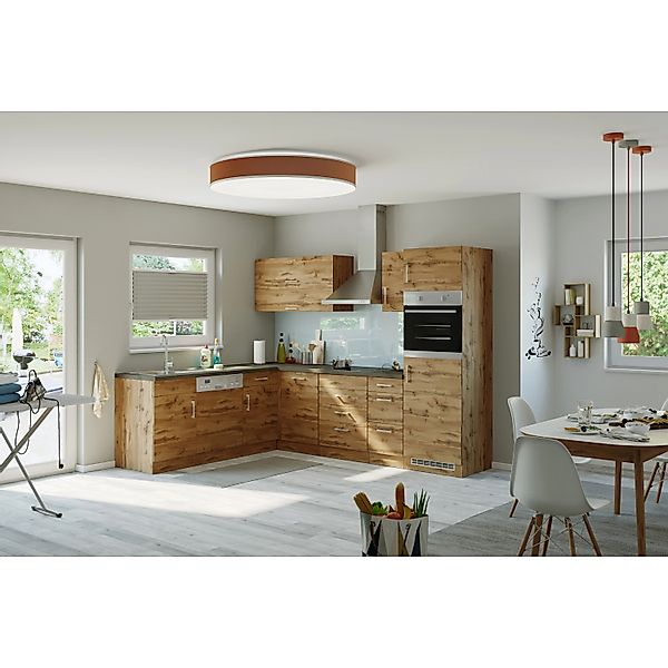 Held Möbel Küchenzeile Sorrento 210/ 270 cm Wotaneiche o. E-Geräte Winkel günstig online kaufen