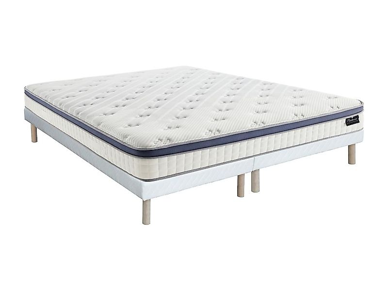 Bett-Set 180x200 cm - Polsterbettgestell + Hybrid-Matratze Taschenfederkern günstig online kaufen