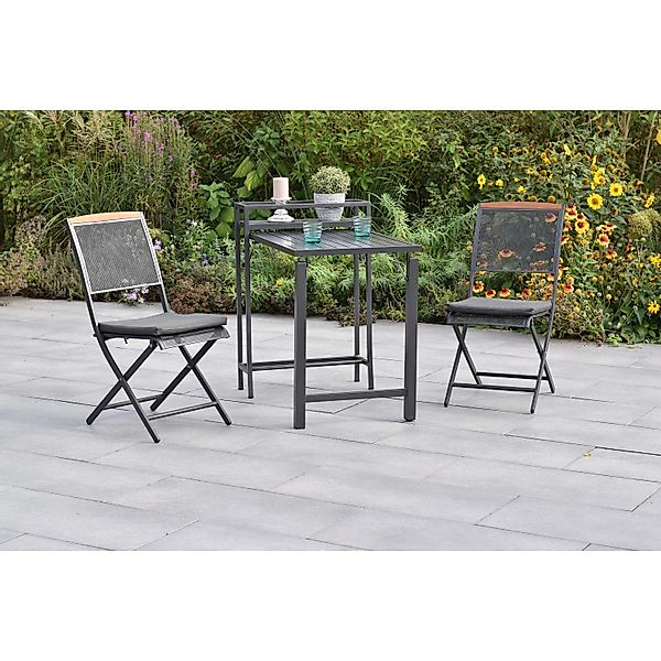 Merxx Patmos Set 5-tlg. 2 Klappstühle 2 Sitzkissen Klapp-Tisch günstig online kaufen