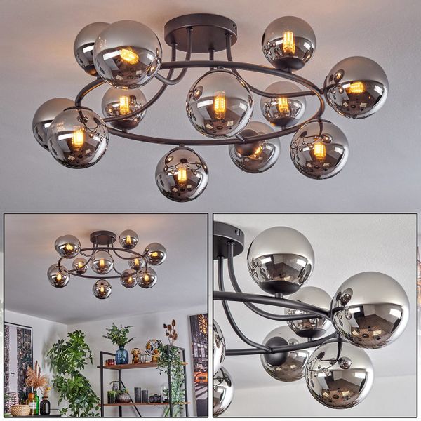 hofstein Deckenleuchte Deckenlampe aus Metall/Glas in günstig online kaufen