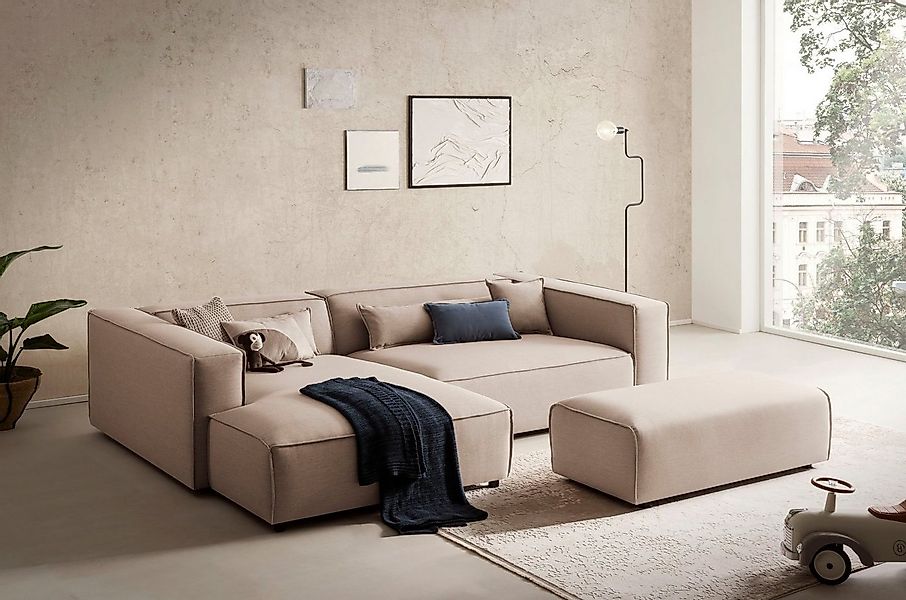 LeGer Home by Lena Gercke Ecksofa PIARA XXL, L-Form, Schlaffunktion, Cord, günstig online kaufen
