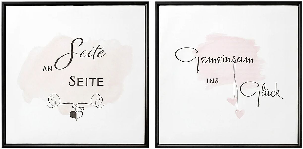 Creativ home Bild mit Rahmen "Deko-Bild Glückliche Liebe" 2 Stk. tlg. günstig online kaufen