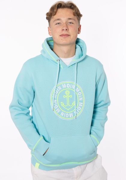 Zwillingsherz Hoodie ""Anker & Moin"" mit neongelber Kontrastnaht günstig online kaufen