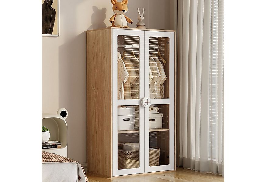 HAUSS SPOLE Kleiderschrank Kinderkleiderschrank mit Kleiderstange und Glas- günstig online kaufen