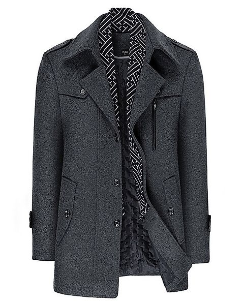 Allthemen Kurzmantel mit abnehmbarem Fake-Kragen Wintermantel Herren Wollma günstig online kaufen