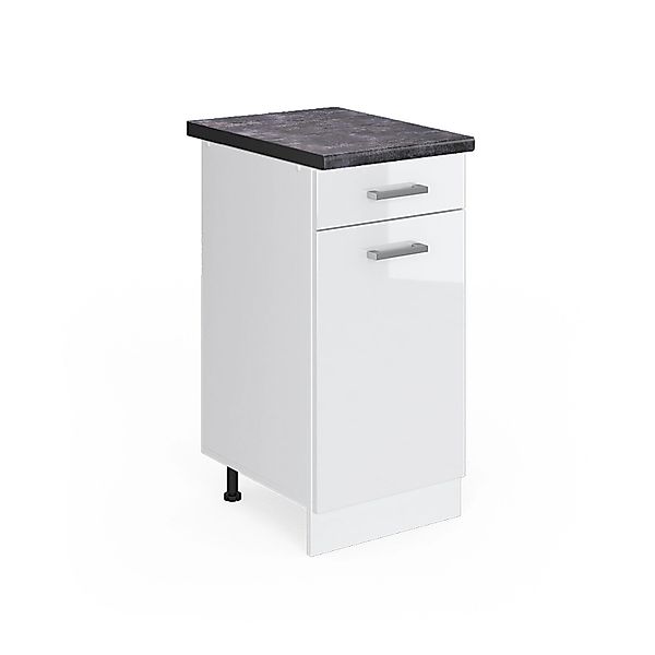 Vicco Küchenunterschrank R-Line Schubladenschrank für die Küche Weiß Hochgl günstig online kaufen