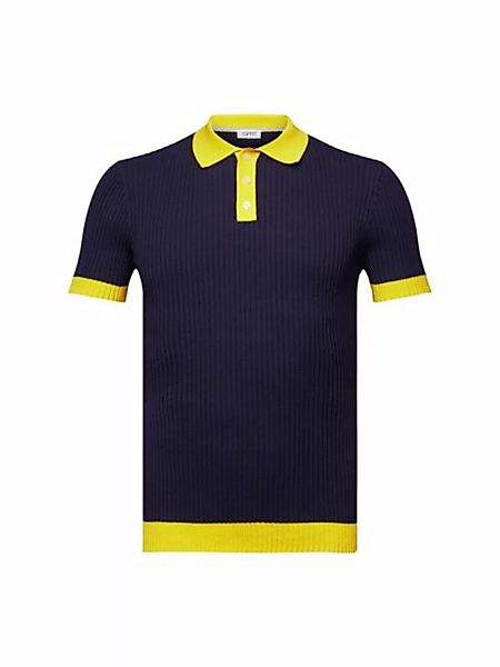 Esprit Kurzarmpullover Poloshirt aus Rippstrick günstig online kaufen