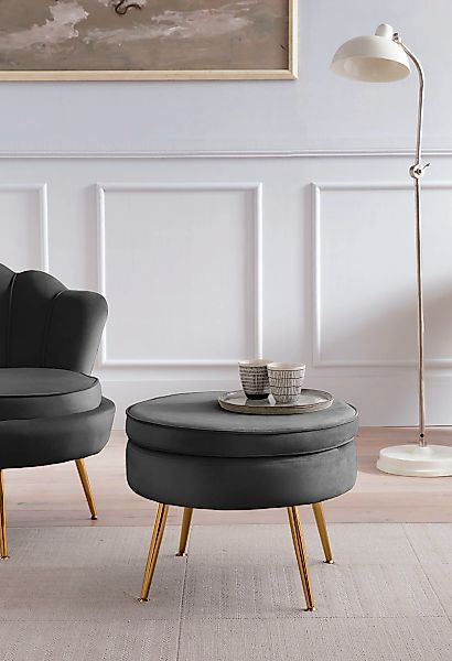 SalesFever Polsterhocker "Calm Gepolsterter Hocker mit Charme", mit hohem S günstig online kaufen
