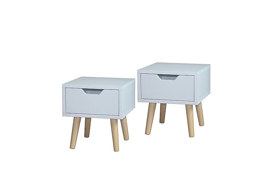 HTI-Living Nachttisch Nachttisch 1 Schublade 2er-Set Thekla Weiß (Set, 2-St günstig online kaufen