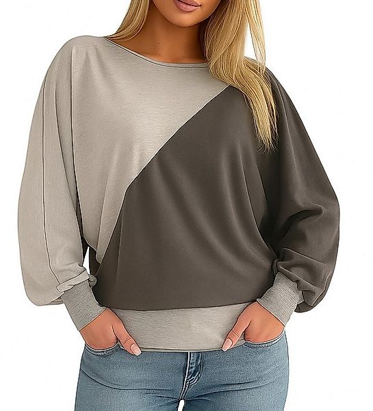 Mississhop Rollkragenpullover Fledermauspullover Damen Bluse Longshirt Tuni günstig online kaufen