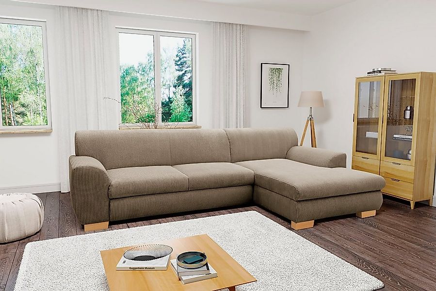 Home affaire Ecksofa Nika L-Form, wahlweise mit Bettfunktion, auch in Cord günstig online kaufen