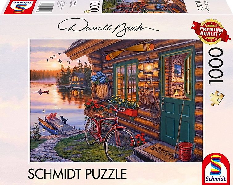 Schmidt Spiele Puzzle 1000 Teile Puzzle Darrel Bush Seehütte mit Fahrrad 58 günstig online kaufen