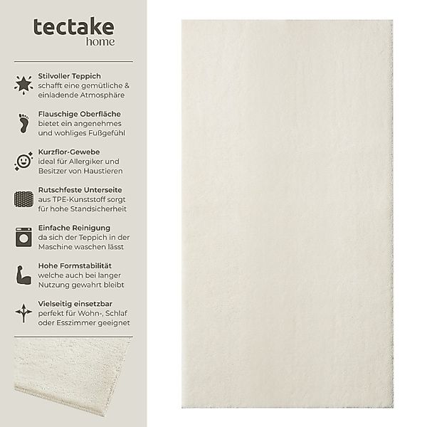 tectake Teppich Kurzflorteppich, Rechteck, Höhe: 1,50 günstig online kaufen