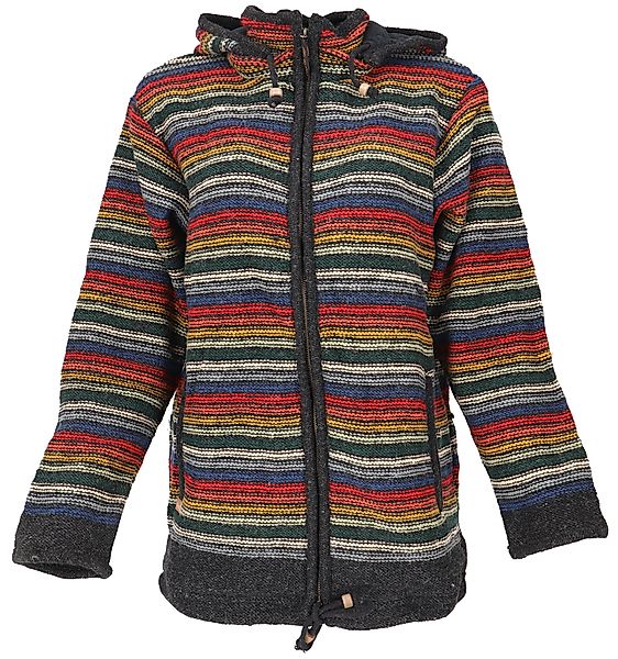 Guru-Shop Langjacke Kuschelige gefütterte Strickjacke, gestreifte.. günstig online kaufen