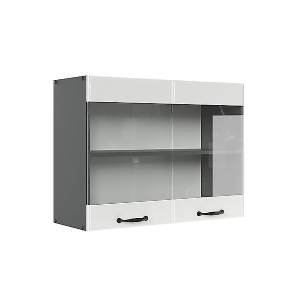 Vicco Glashängeschrank R-Line, Weiß Landhaus/Anthrazit, 80 günstig online kaufen
