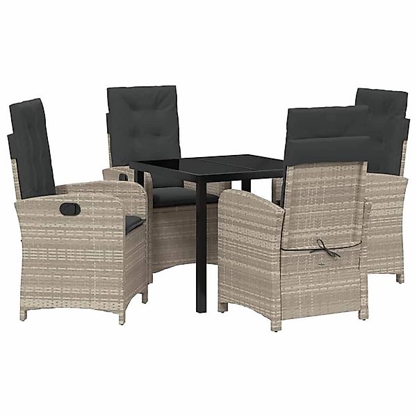 vidaXL Garten Essgruppe 5-Tlg Hellgrau Poly Rattan 3380296 günstig online kaufen