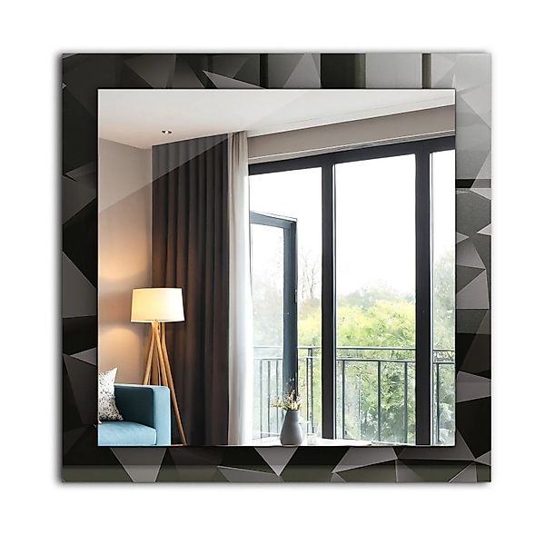 Tulup Spiegel mit Motivdruck Schwarze Geometrische Formen 60x60 cm Rechteck günstig online kaufen