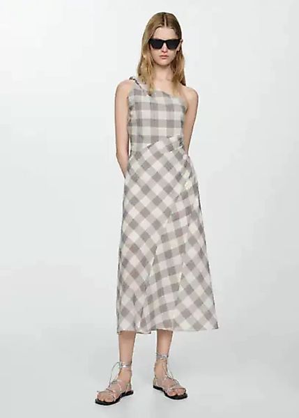 Asymmetrisches Kleid mit Karomuster günstig online kaufen