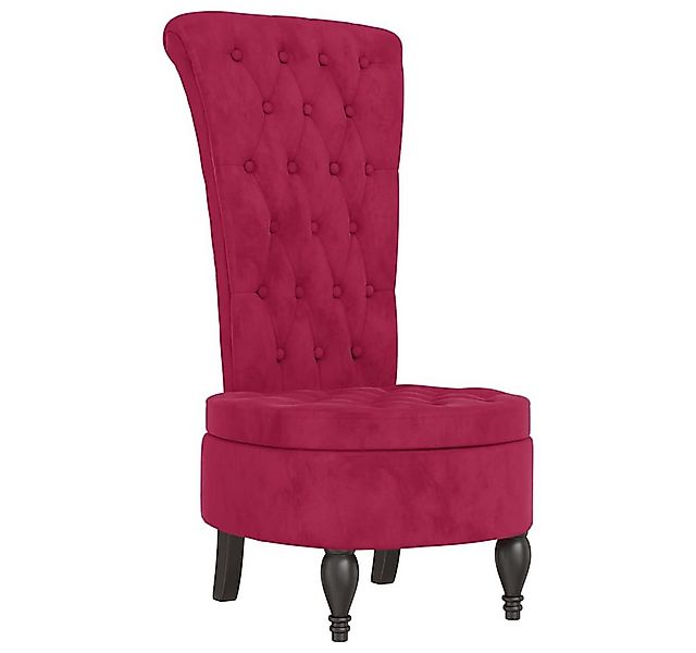 vidaXL Sessel Polsterstuhl mit Hoher Rückenlehne Weinrot Samt Knopfheftung günstig online kaufen