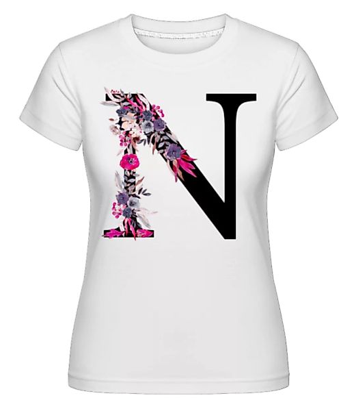 Blumen Initiale N · Shirtinator Frauen T-Shirt günstig online kaufen