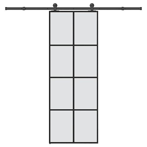 vidaXL Schiebetür mit Beschlag 76x205 cm ESG-Glas & Aluminium 3332888 günstig online kaufen