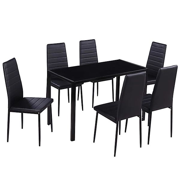vidaXL Essgruppe 7-tlg. Essgruppe Schwarz, (6-tlg) günstig online kaufen