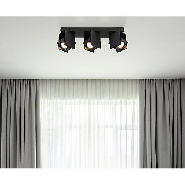Globo Strahler Rory 3-flammig Schwarz matt 434 x 84 x 157 mm günstig online kaufen