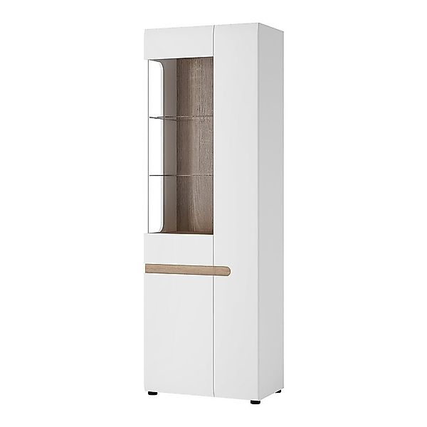 Lomadox Vitrine LEGNICA-129 weiß Hochglanz mit günstig online kaufen