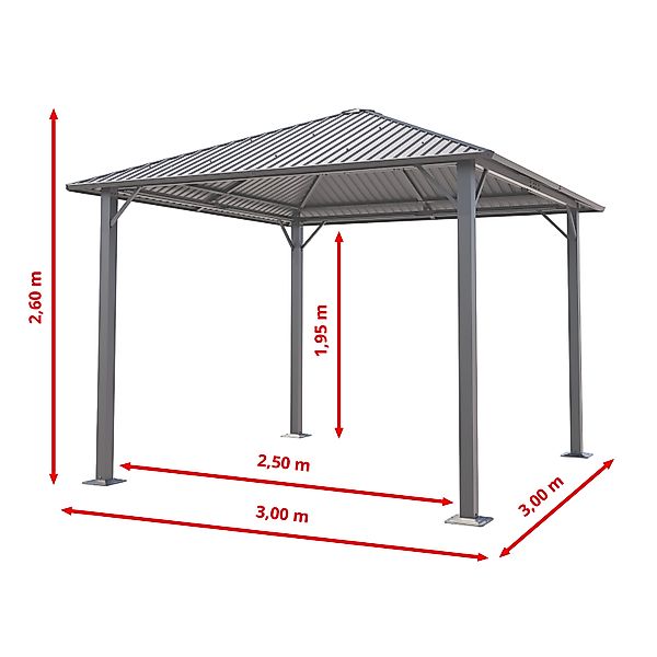 TOOLPORT Pavillon Gartenpavillon 3x3 m Moonlight günstig online kaufen