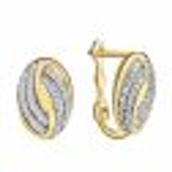 Klappcreolen 585/- Gelbgold bicolor Zirkonia günstig online kaufen