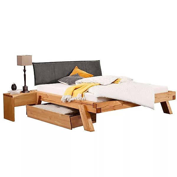 Schlafzimmer Set 5-teilig mit Massivholzbett 140x200cm, Kiefer massiv eiche günstig online kaufen