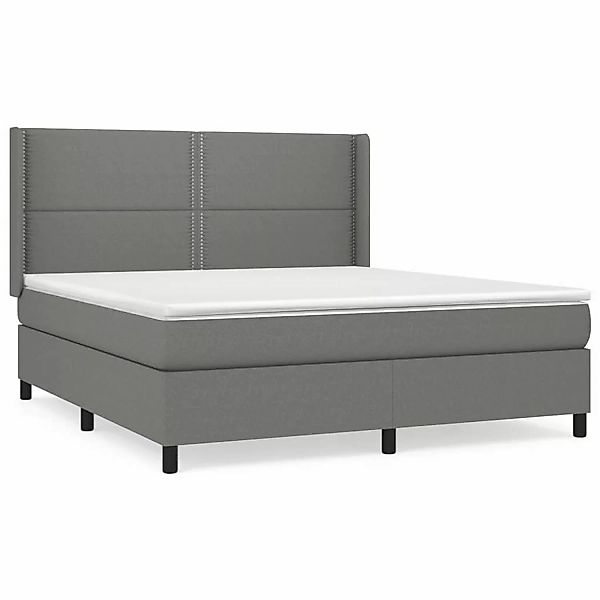 vidaXL Boxspringbett Boxspringbett mit Matratze Dunkelgrau 180x200 cm Stoff günstig online kaufen