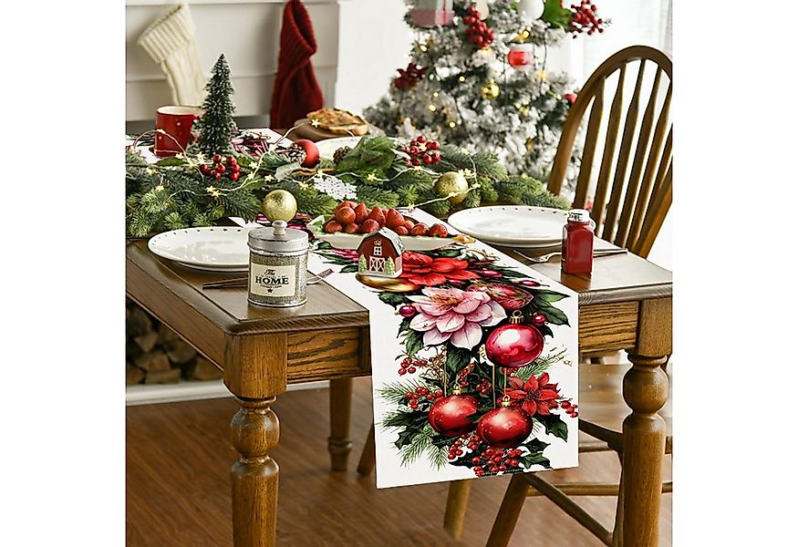 LAPAPRO Tischläufer Weihnachtlicher Leinen Tischläufer Druck, Festliche Tis günstig online kaufen