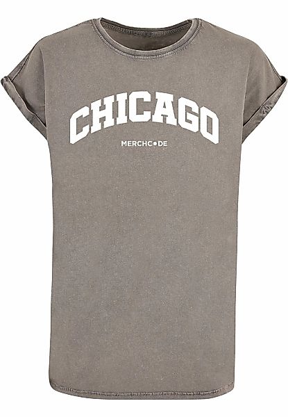Merchcode T-Shirt "Merchcode Damen Ladies Chicago Wording - Acid Washed T-S günstig online kaufen