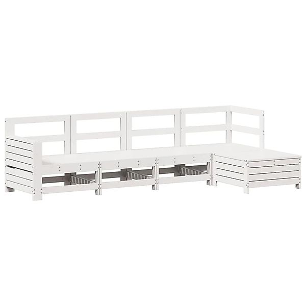 vidaXL 5-Tlg Garten-Sofagarnitur Weiß Massivholz Kiefer 3250829 günstig online kaufen