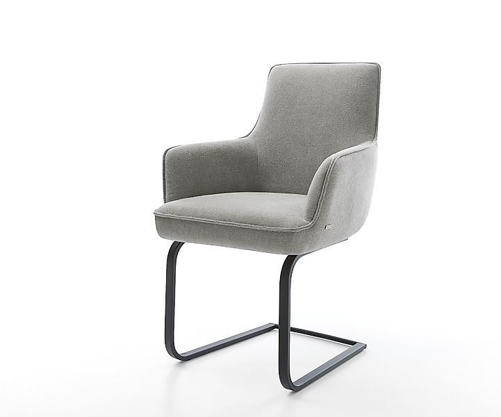 Freischwinger Heira-Flex mit Armlehnen Strukturstoff Soft Grau Freischwinge günstig online kaufen
