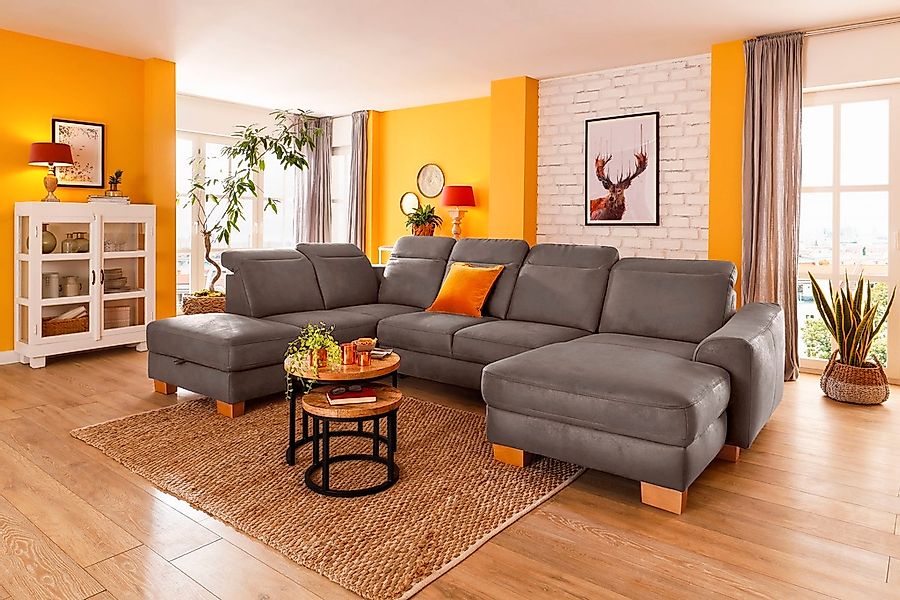 Home affaire Wohnlandschaft »Dundee U-Form« wahlweise mit Kopfteilverstellu günstig online kaufen