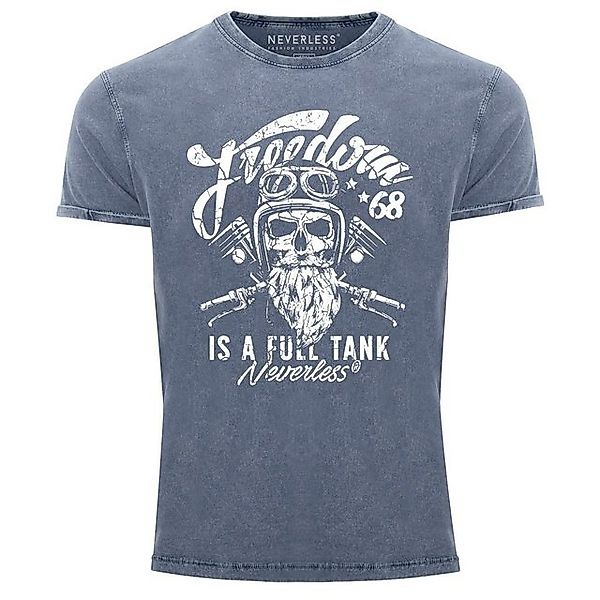 Neverless Print-Shirt Cooles Angesagtes Herren T-Shirt Vintage Shirt Biker günstig online kaufen