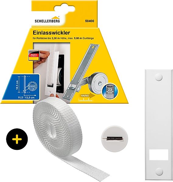 SCHELLENBERG Einlass-Gurtwickler inkl. Abdeckplatte, Gurtführung, Rollladen günstig online kaufen