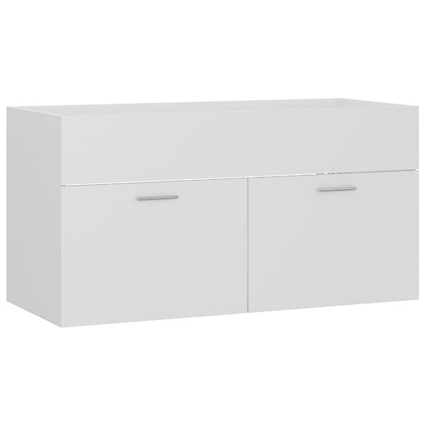 vidaXL Badezimmer-Set Waschbeckenunterschrank Weiß 90x38,5x46 cm Holzwerkst günstig online kaufen