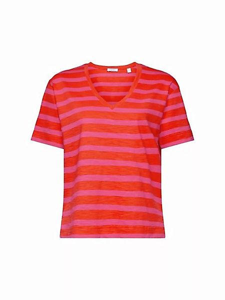 Esprit T-Shirt Gestreiftes T-Shirt mit V-Ausschnitt (1-tlg) günstig online kaufen