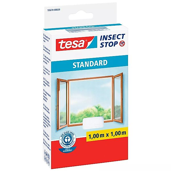 Tesa Insect Stop Fliegengitter Standard mit Klettband 100 cm x 100 cm Weiß günstig online kaufen