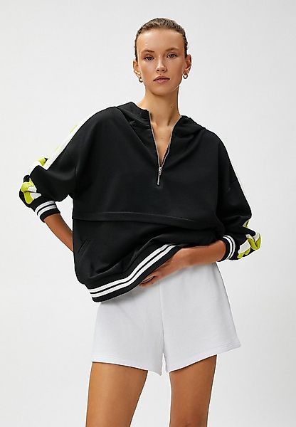 Koton Kapuzensweatshirt Kapuzenkragen Mit Reißverschlussdetail Kapuzensweat günstig online kaufen