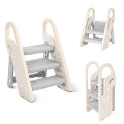 OUNUO Baby-Toilettensitz Baby-Toilettensitz klappbarer Hocker 3 günstig online kaufen