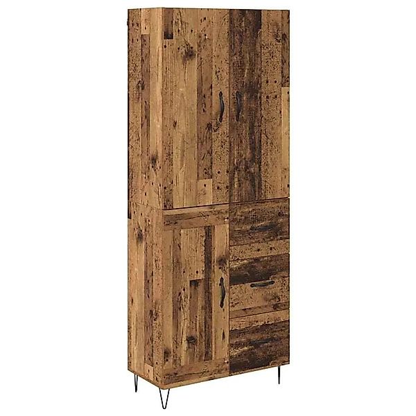 vidaXL Highboard mit Schubladen 2-Tlg Altholz Ingenieurholz und Glas 341562 günstig online kaufen