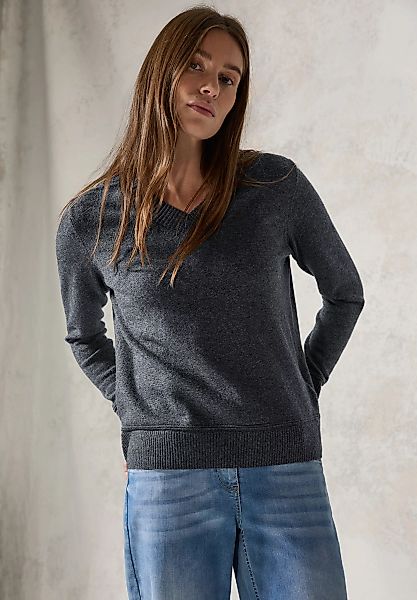 Cecil V-Ausschnitt-Pullover, im Melange Look günstig online kaufen