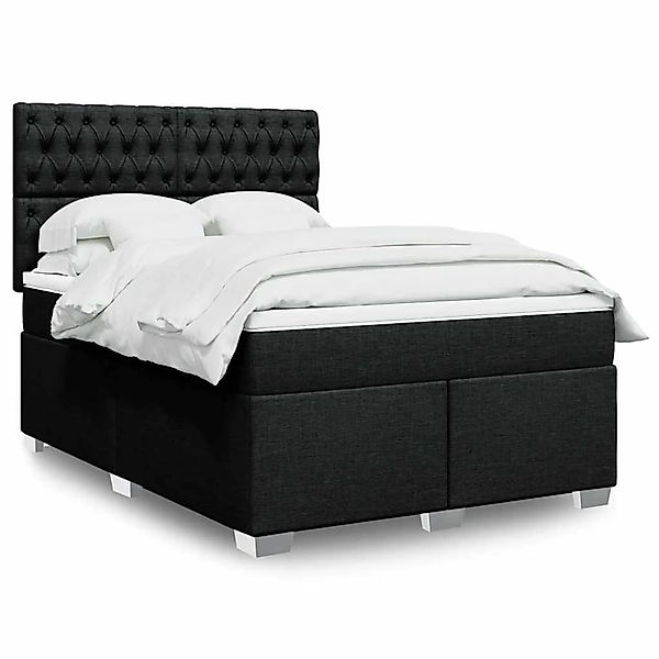 vidaXL Boxspringbett mit Matratze Schwarz 140x190 cm Stoff 3292792 günstig online kaufen