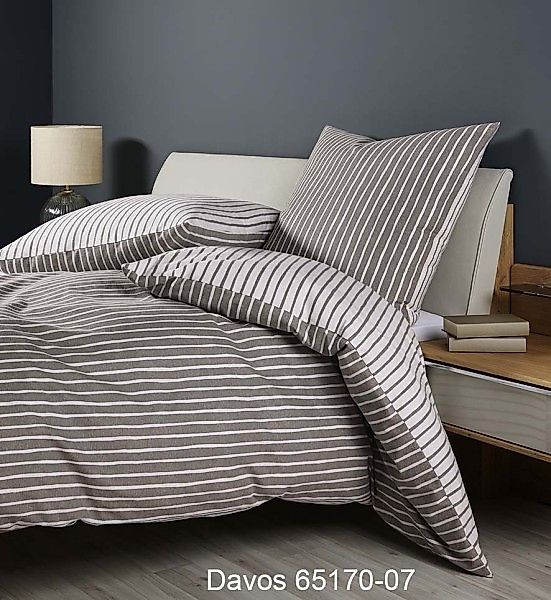 Janine Janine Feinbiber Bettwäsche DAVOS 65170 vulkan Größe:  135x200 cm + günstig online kaufen